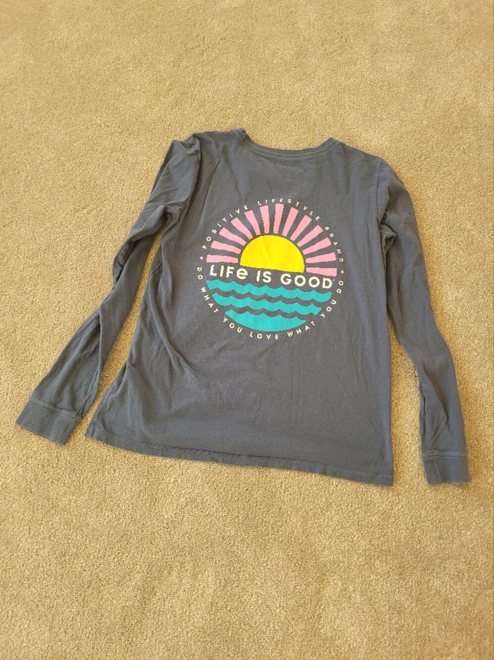 Life Is Good Crusher-lite Womens Long Sleeve Cotton Shirt Size Medium